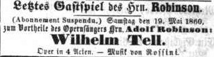 Theaterzettel Adolf Robinson