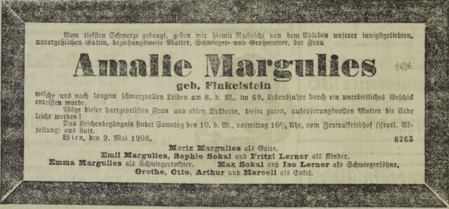 Parte Amalie Margulies 1908