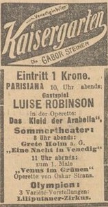 Theaterzettel Luise Robinson