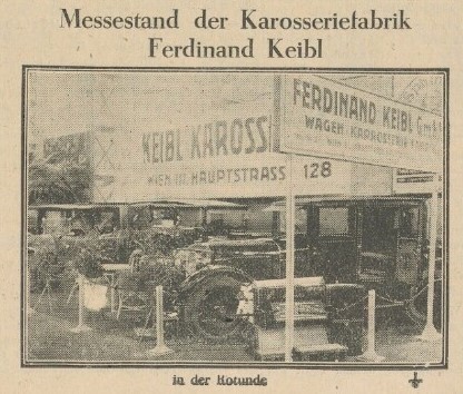 Messestand der Karosseriefabrik Ferdinand Keibl