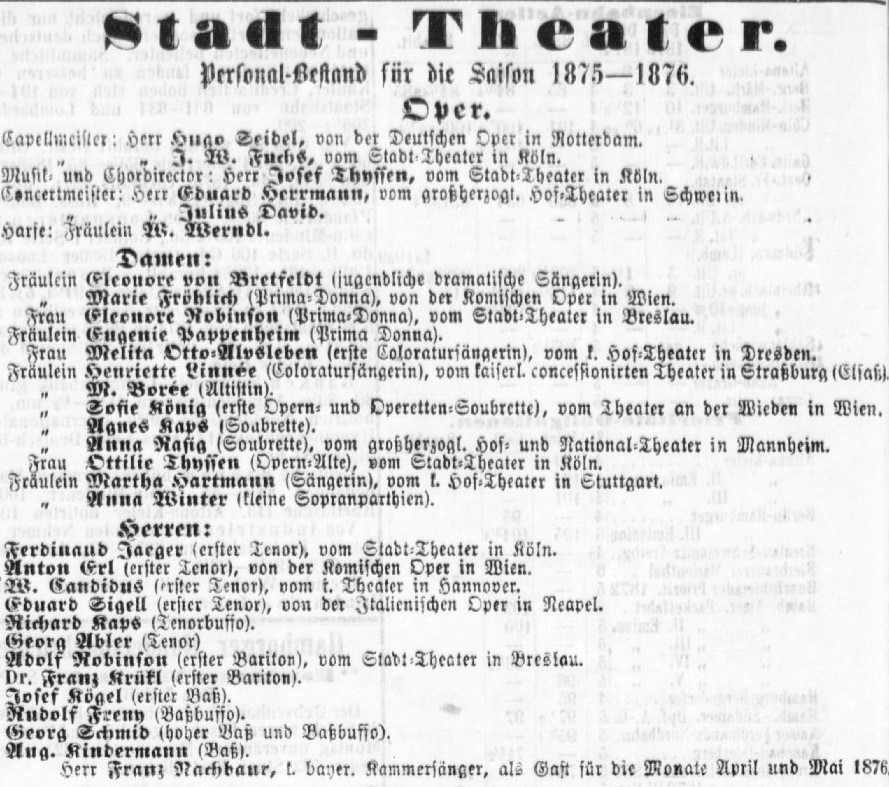 Theaterzettel Adolf Robinson