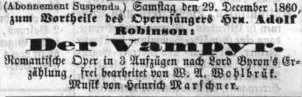 Theaterzettel Adolf Robinson