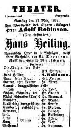 Theaterzettel Adolf Robinson