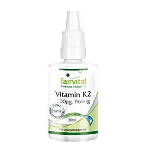 Vitamin K2 100µg flüssig / liquid, natürlich, mind. 99% all-trans MK-7, Menachinon, vegan, 30ml, 3-Monatspackung, mit Citronenöl und Vitamin E 