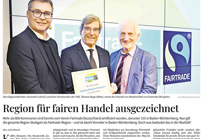 Region für fairen Handel ausgezeichnet