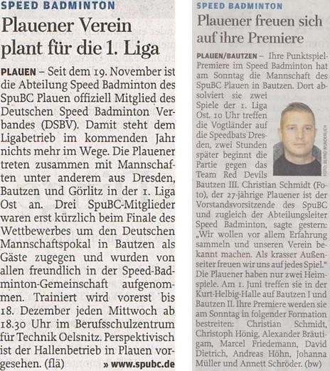 Freie Presse vom 29.11.2013 (links) & 28.03.2014 (rechts)