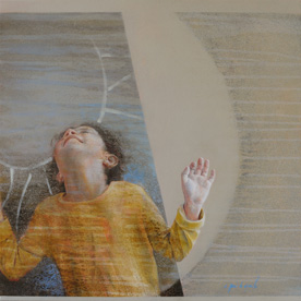Soleil d'enfant - 60x60 cm - Acrylique sur toile