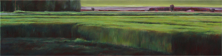 Horizon vert - 20x80 cm - Huile sur toile