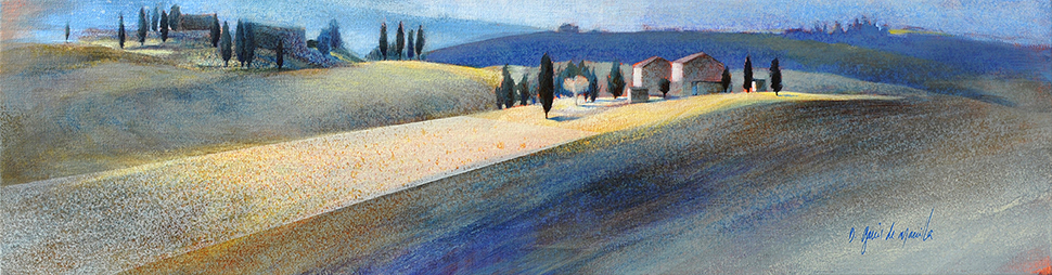 Collines - 20x80 cm - Acrylique sur toile