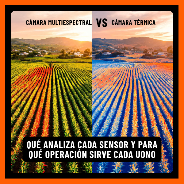Cámara Multiespectral vs. térmica para drones agrícolas: qué analiza cada sensor y para qué operación sirve