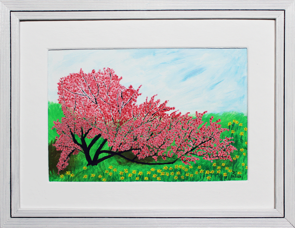 Nr.:235 Japanische Kirsche / Acryl auf Papier / 40x30