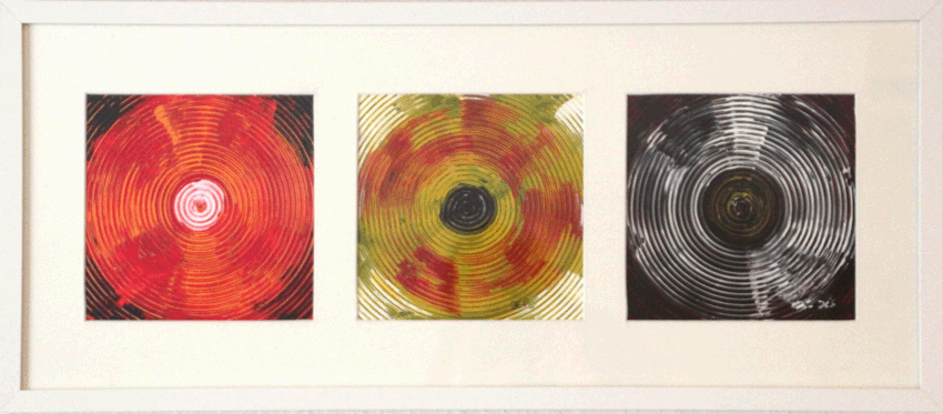 Nr.:21 Kreisvariation rot, gelb, schwarz / 71x31 / verkauft