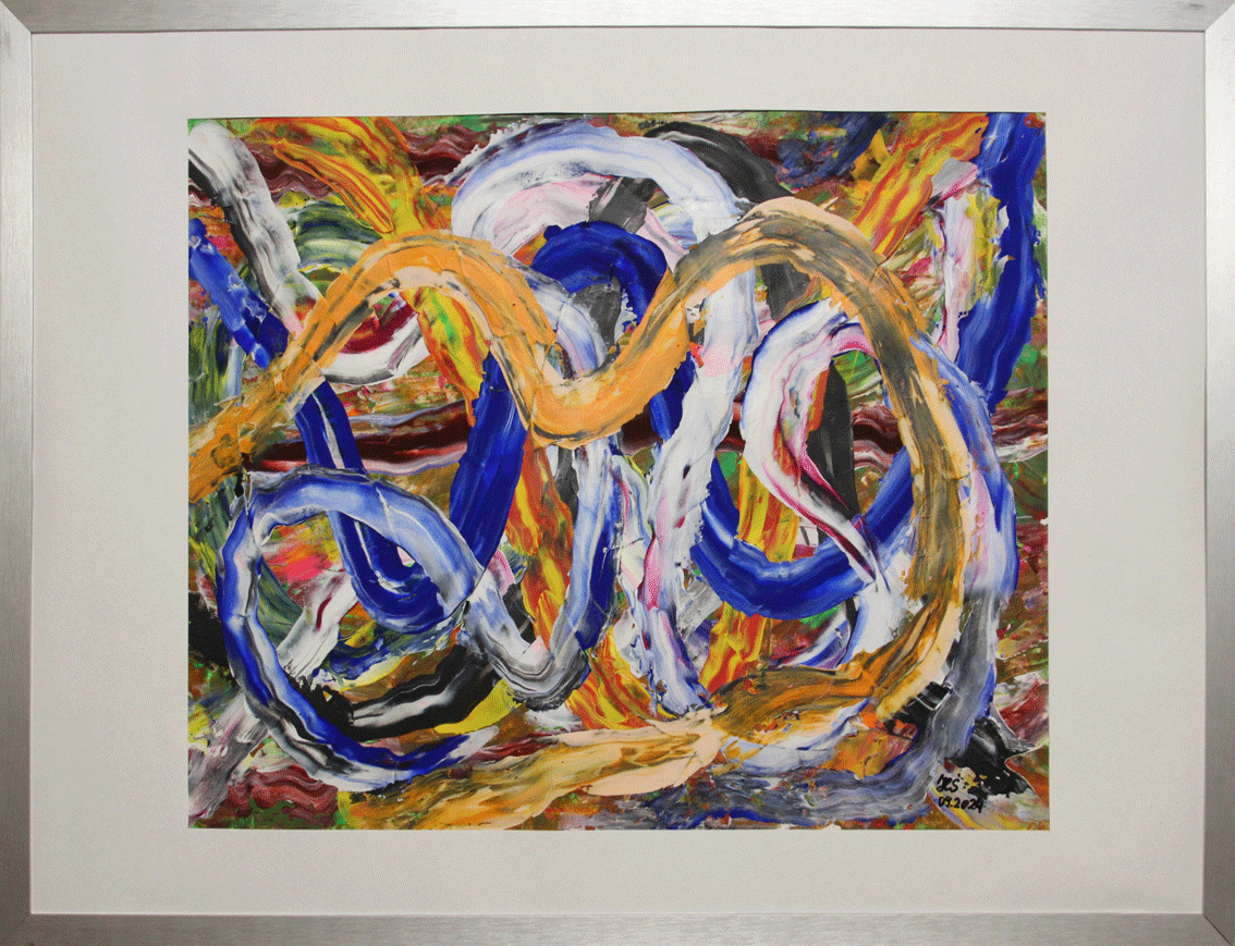Nr.:287 Verschlungene Wege / Acryl auf Papier / 80x60