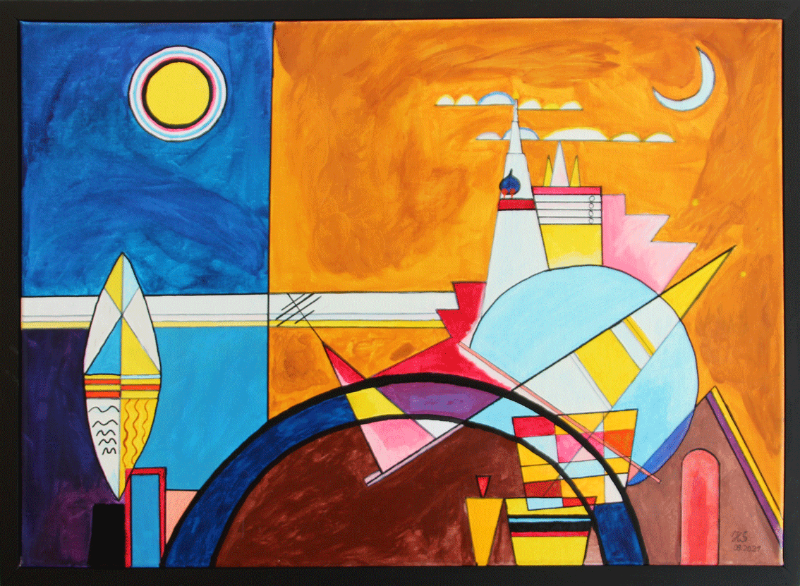 Nr.:184 nach Kandinsky Das grosse Tor von Kiew / 70x50 / verkauft