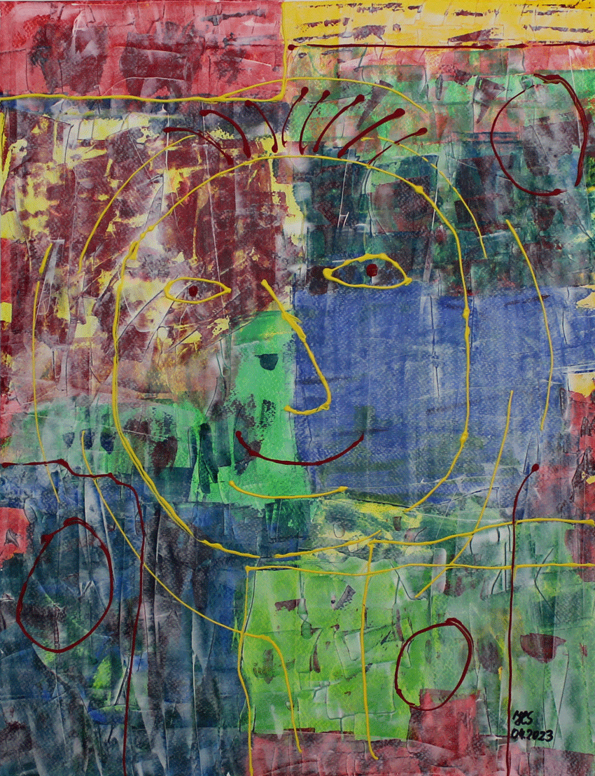Nr.:234 Ich / Acryl auf Papier / 36x47