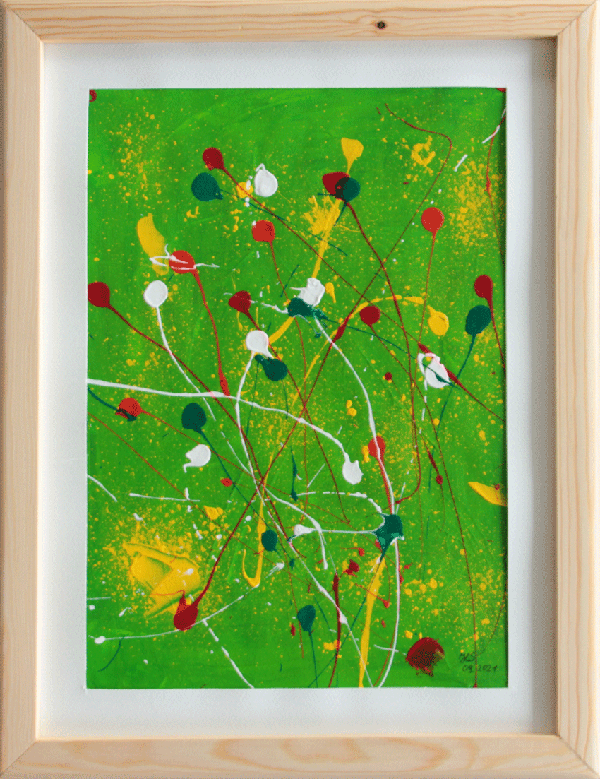 Nr.:186 Punkte auf grün / 38x51 / 