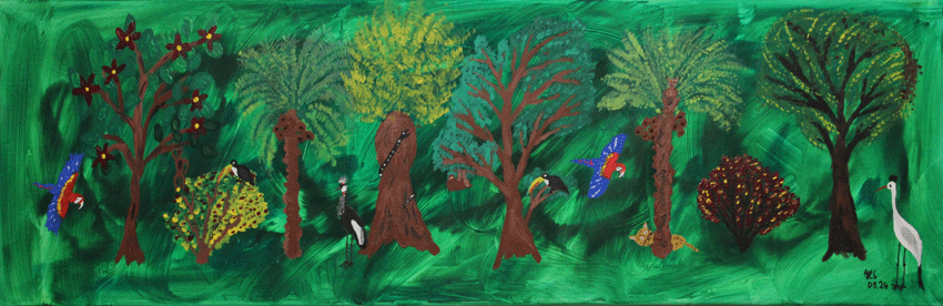 Nr.:270 Urwald / Acryl auf Leinwand / 100x30