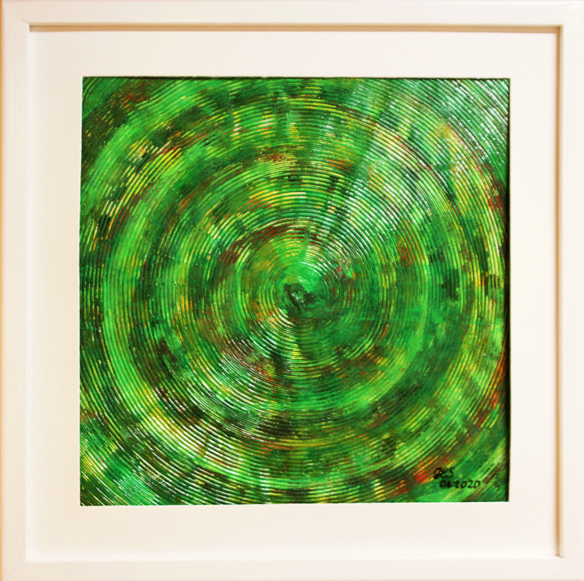 Nr.:136 Kreisspiel grün / 60x60 /