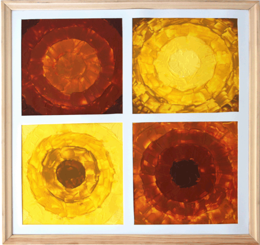Nr.:22 Kreisvariation gelb, braun / 50x50 / 