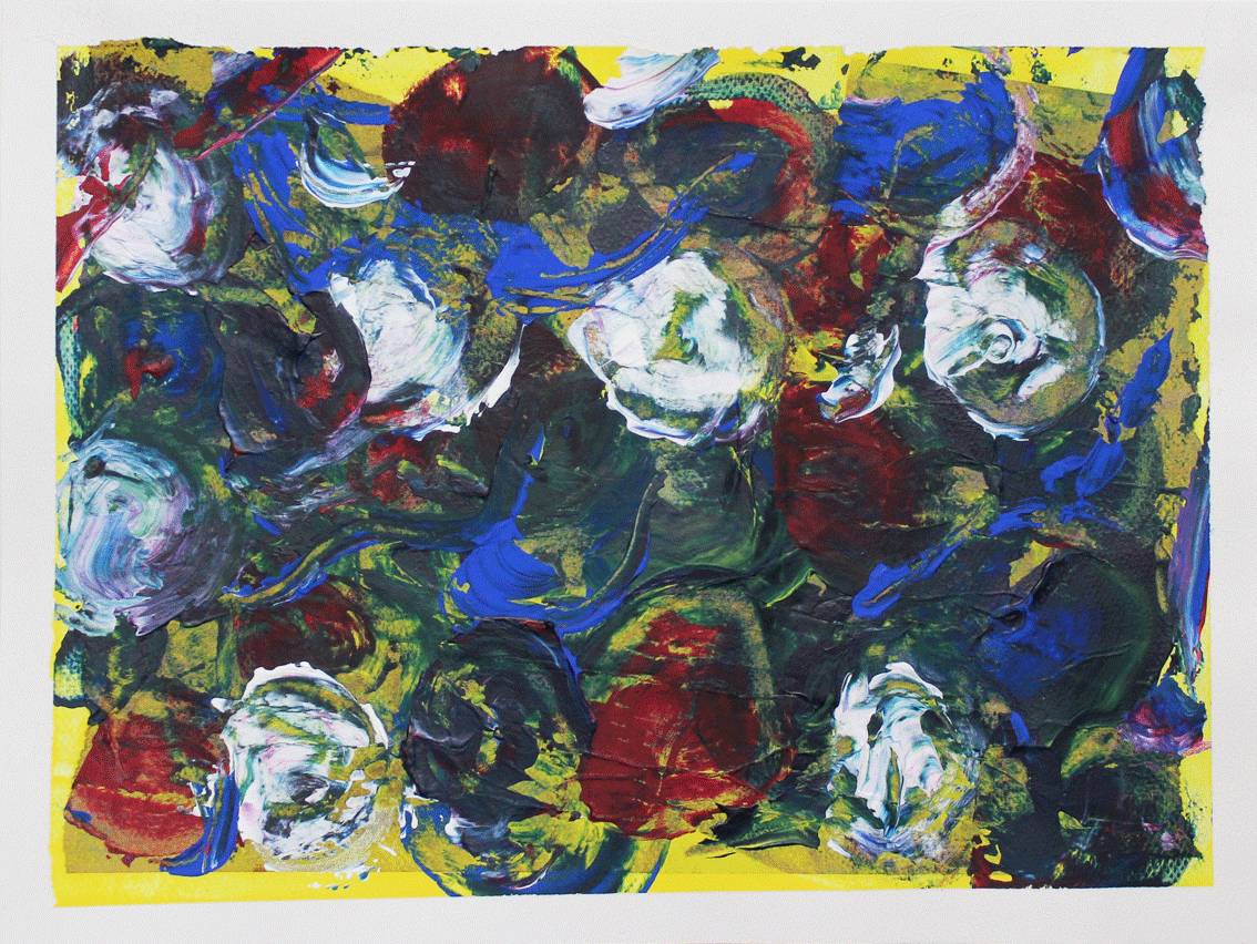 Nr.:238 ohne Titel / Acryl auf Papier / 32x24