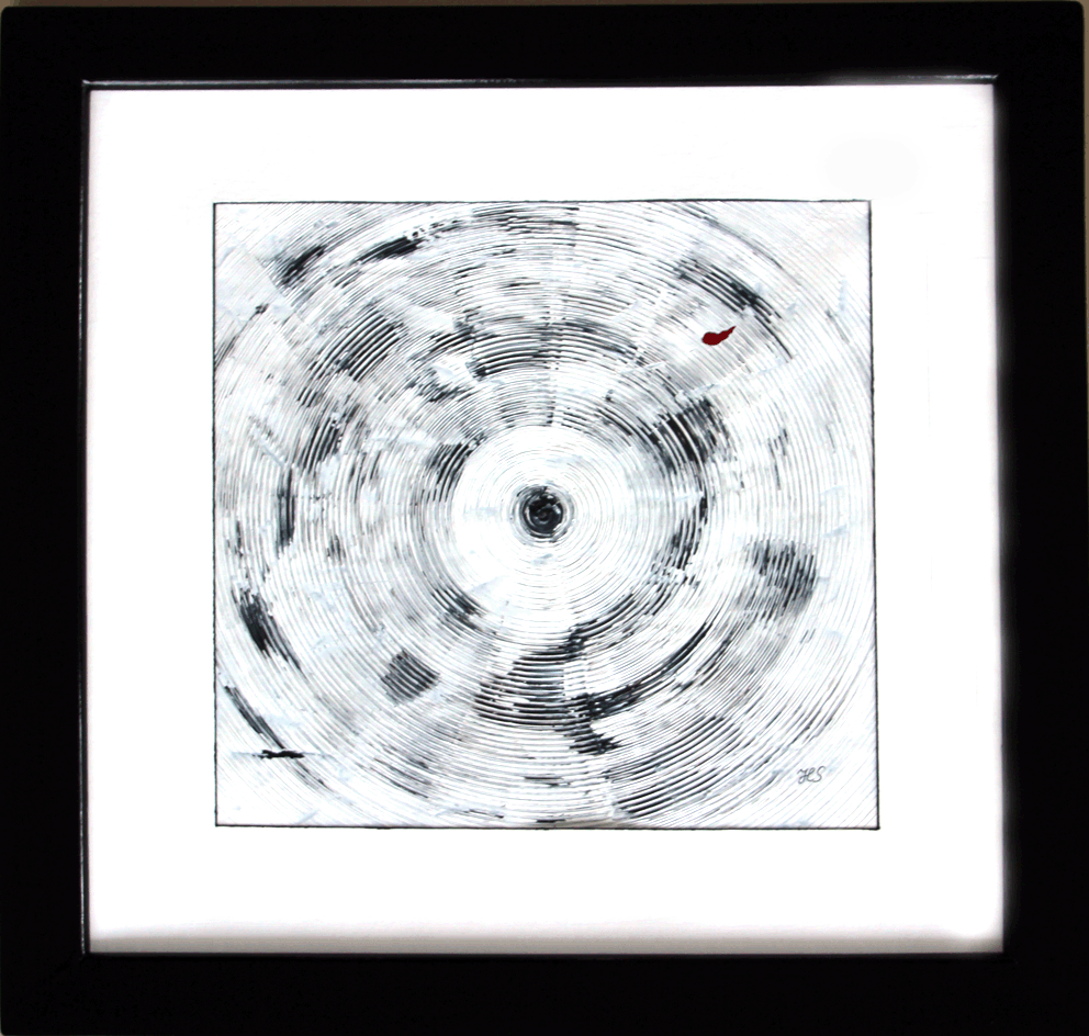 Nr.:45 Kreisvariation weiß, schwarz / 70x70 / verkauft