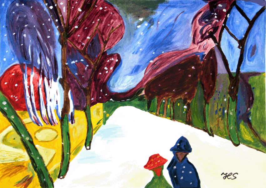 Nr.:33 Snow on the street nach Edvard Munch / 40x29 / 