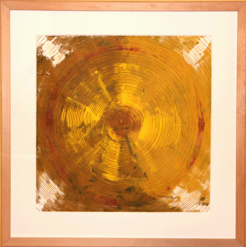 Nr.:26 Kreisvariation braun, gelb / 60x60 / verkauft