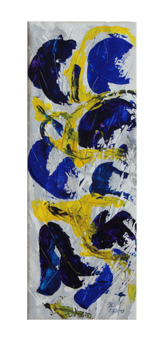 Nr.:109 Inspiration in blau, gelb /22x43 / 