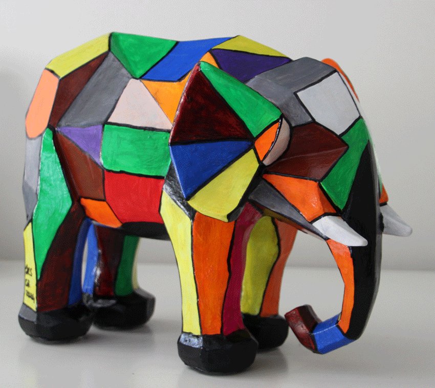 Nr.:282 Elefant / Tonfigur Acryl / 26x20
