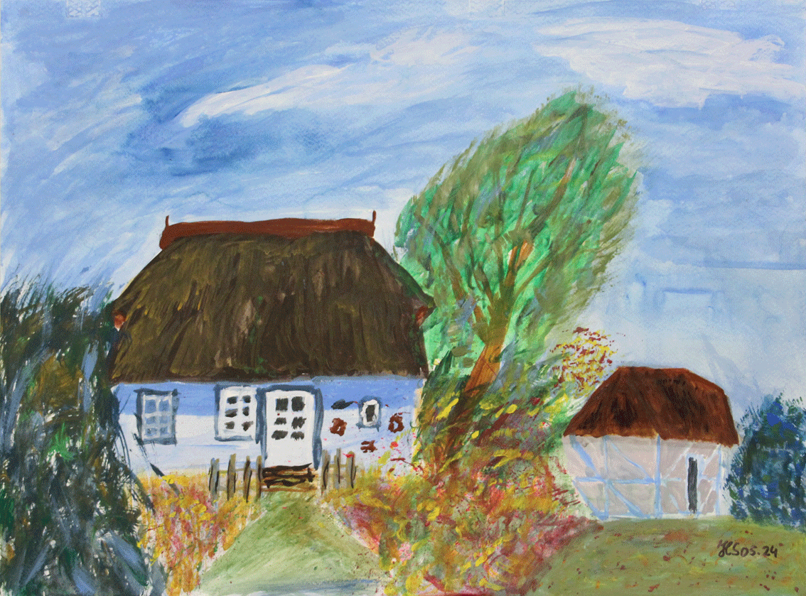 Nr.:279 Haus auf Usedom / Acryl auf Papier / 48x36