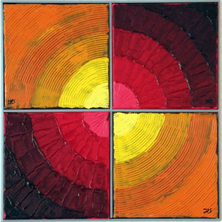 Nr.:30 Kreisvariation rot, gelb / 40x40 /