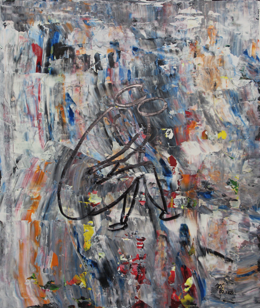 Nr.:284 Glücksgefühle / Acryl auf Papier / 50x60