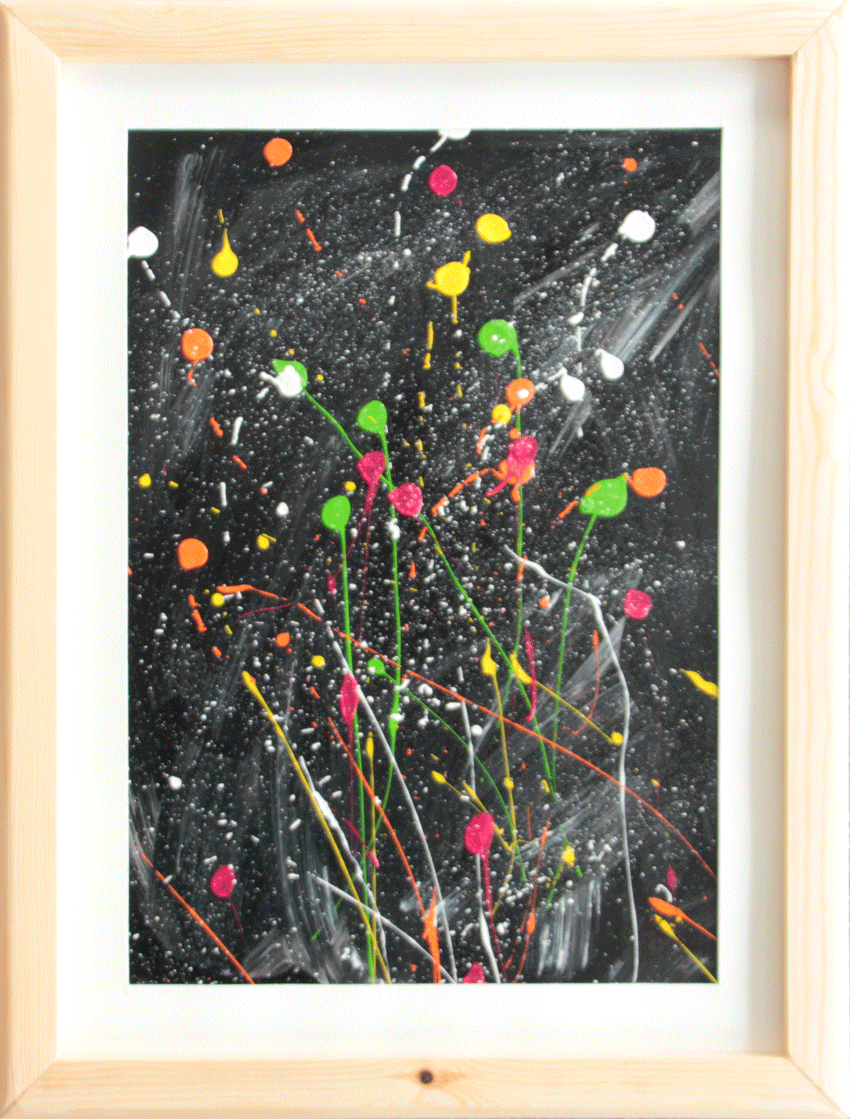 Nr.:188 Punkte auf schwarz / 38x51 / 