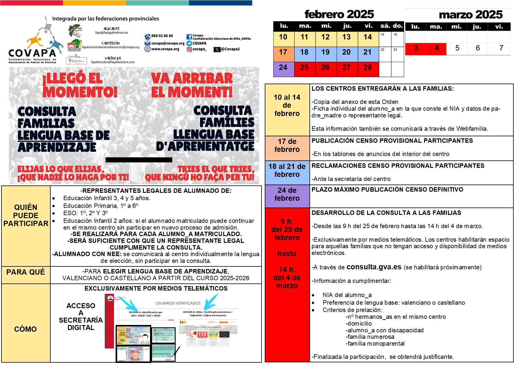 Consulta a las familias sobre la elección de lengua base en Secundaria