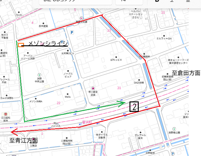 国道2号線へ簡単にアクセス