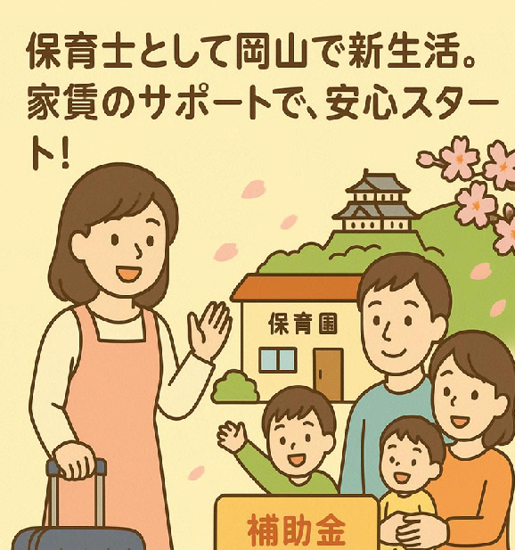 「保育士として岡山で新生活。家賃のサポートで、安心スタート！」