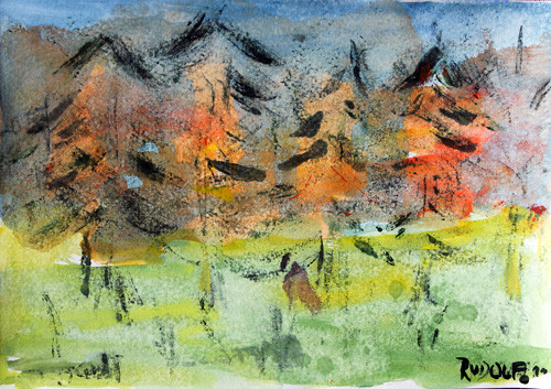 Murnau, Wald 1, 13 x 18, Aquarell