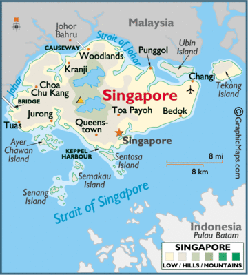 Singapore Cartina Confini