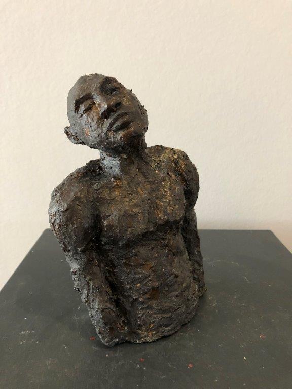 Muskulin - Ton mit Bronzepatina - Höhe ca. 20 cm (2018) - 120.- €