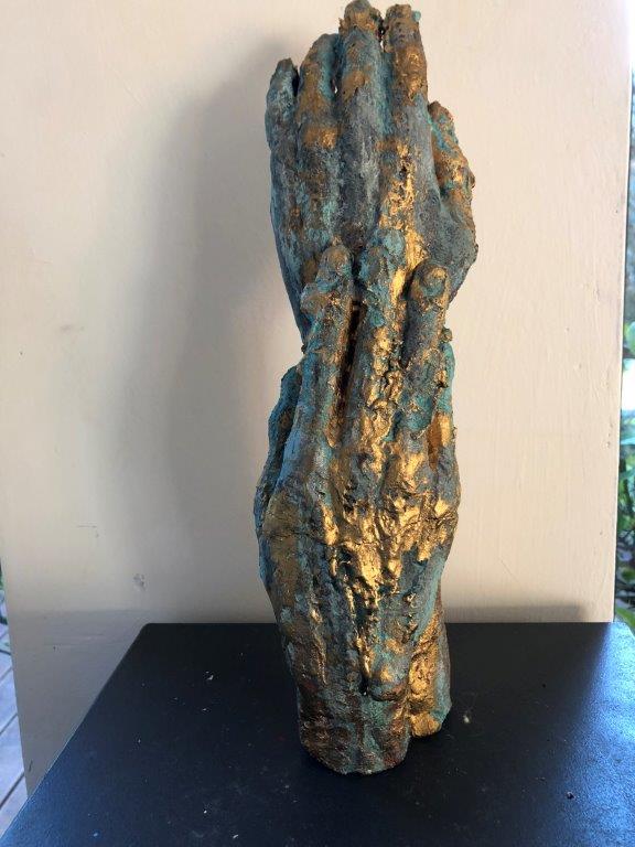 Die Hände - Gips - patiniert Höhe ca. 20 cm (2022) - 120.-€