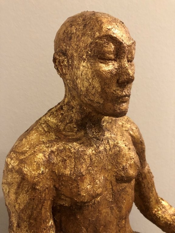 Yogamann - Ton mit aufwendiger Patina aus Schlagmetall - Höhe ca. 40 cm - 2025 - 550.- €