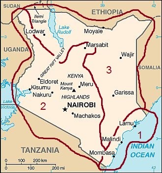 Mappa clima del Kenya