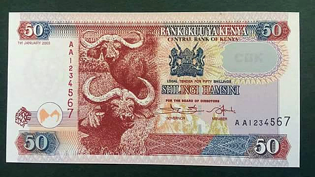 Nuova banconota del Kenya da 50 KShs