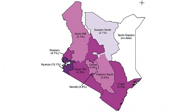 Aree di diffusione dell’HIV in Kenya