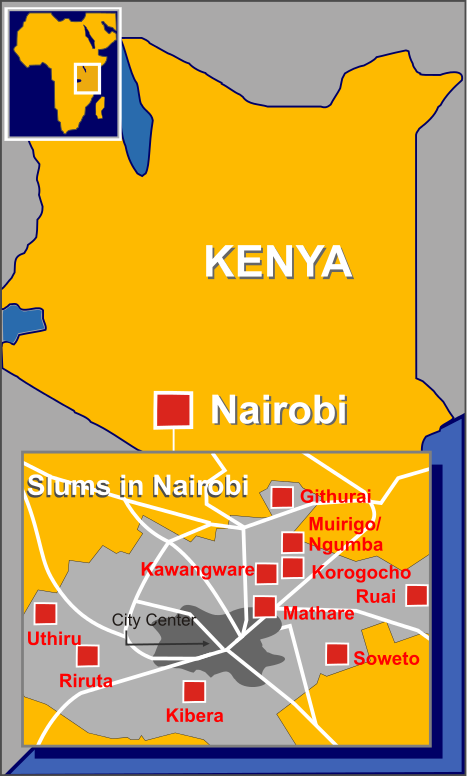 Mappa degli slum di Nairobi