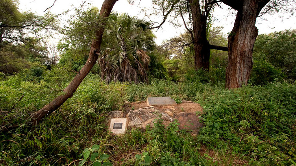 La tomba, Nel Meru National Park, di Elsa. Accanto alla leonessa sono state deposte la metà delle ceneri di Joy Adamson. 