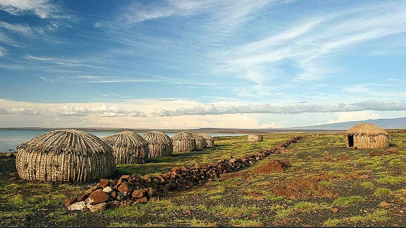 Villaggio. Lago Turkana