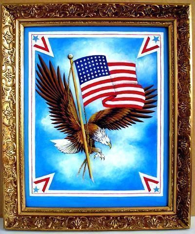 48 star flag & American eagle. Victory, glory