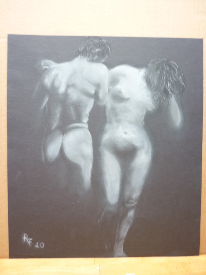 Adam und Eva 50cmx60cm im Goldrahmen hinter Glas 260,-