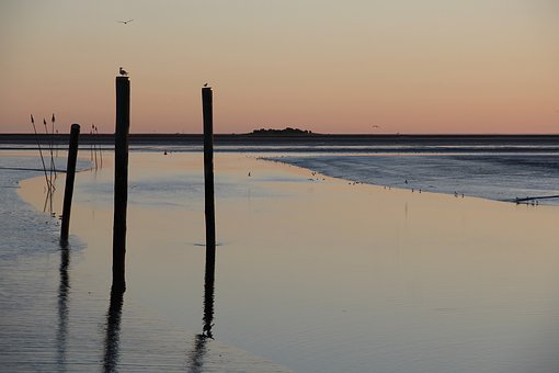 Strand der Nordsee bei Sonnenuntergang - Husum Nordfriesen - Pixabay